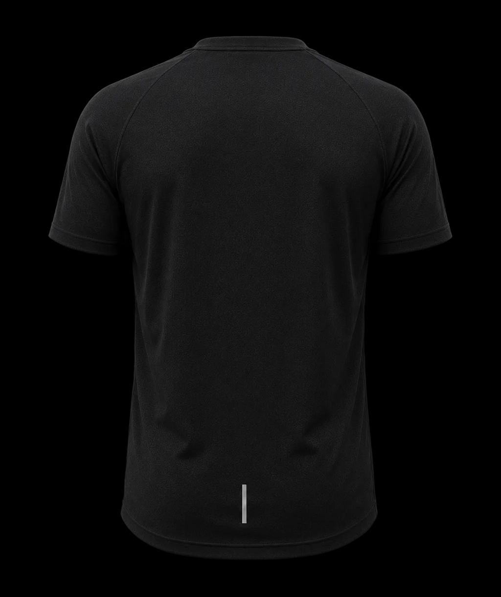 Unisex T-shirt race bip zip pocket in black