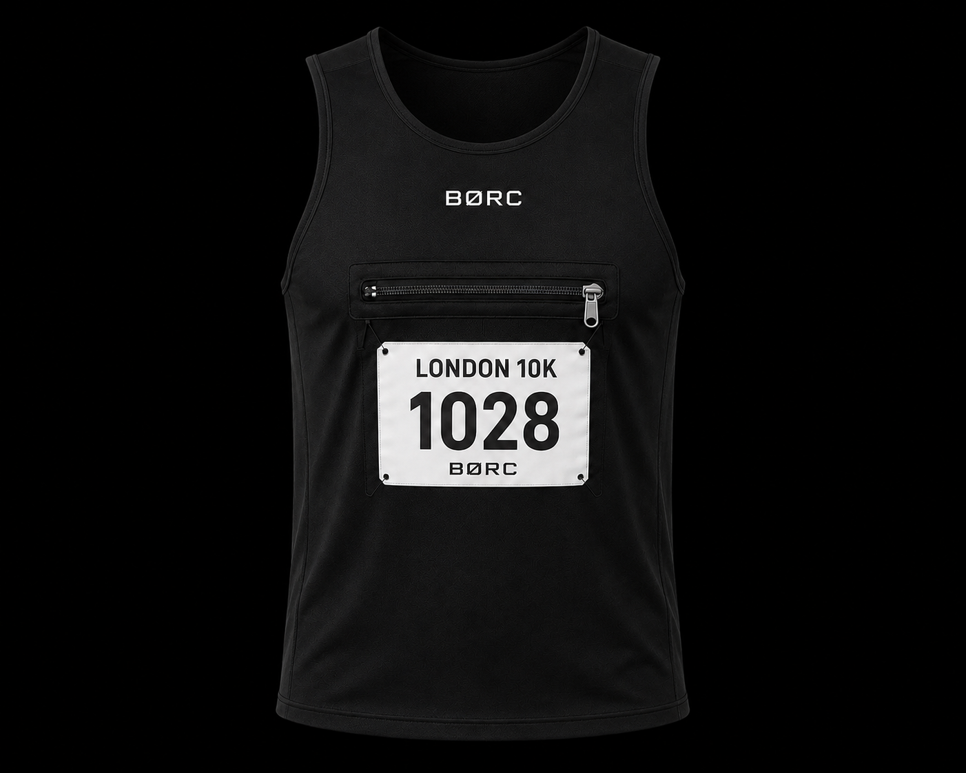 Unisex Vest race bip zip pocket in black