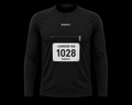 Unisex Long sleeve race bip zip pocket in black