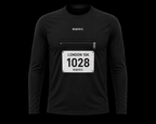Unisex Long sleeve race bip zip pocket in black
