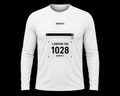 Unisex Long sleeve race bip zip pocket in white