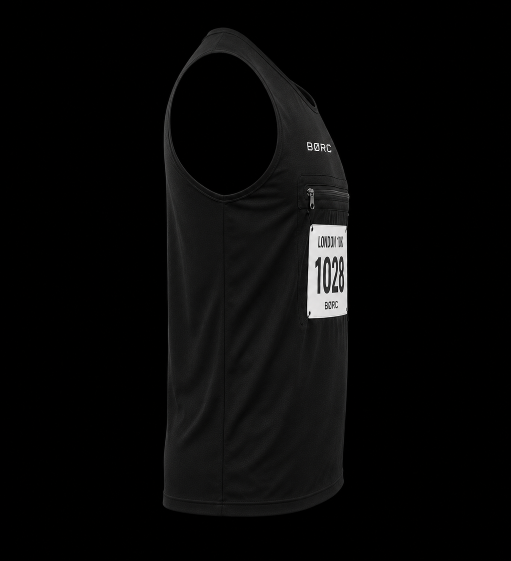 Unisex Vest race bip zip pocket in black