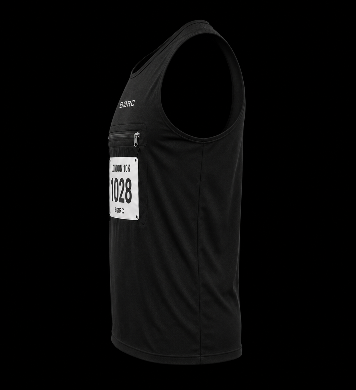 Unisex Vest race bip zip pocket in black
