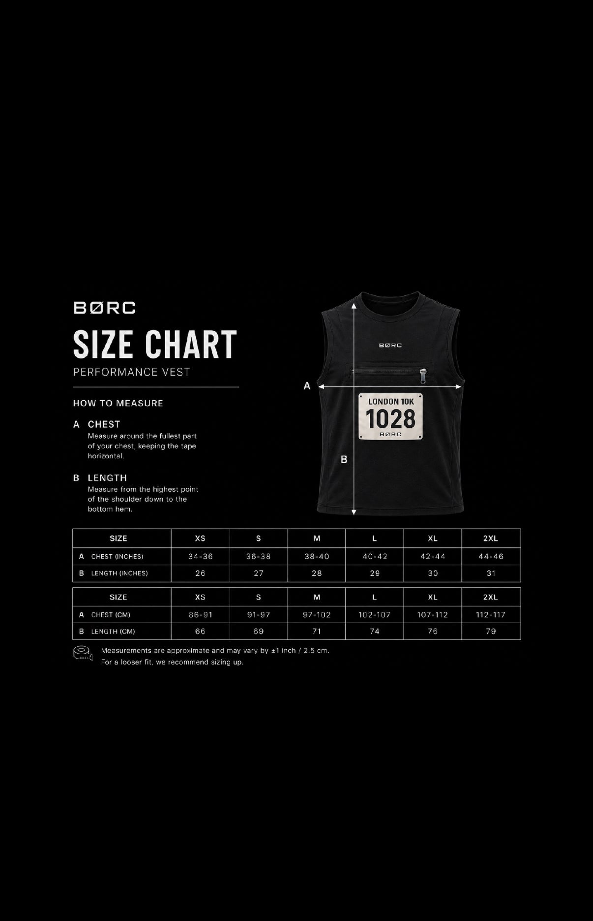 Unisex Vest race bip zip pocket in black