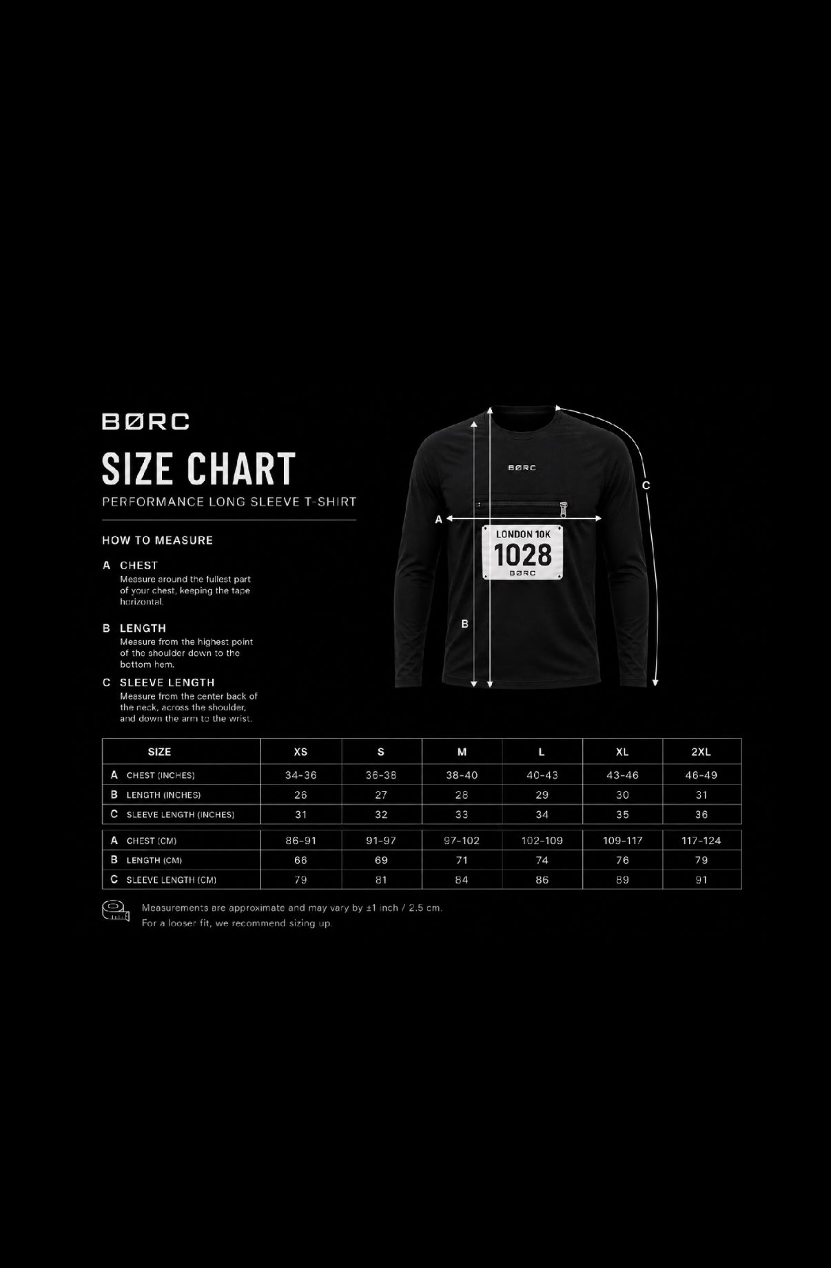Unisex Long sleeve race bip zip pocket in black