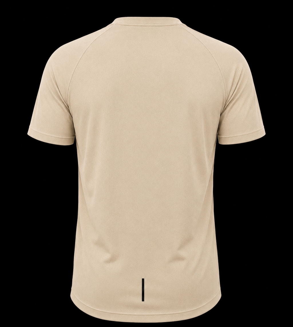 Unisex T-shirt race bip zip pocket in beige