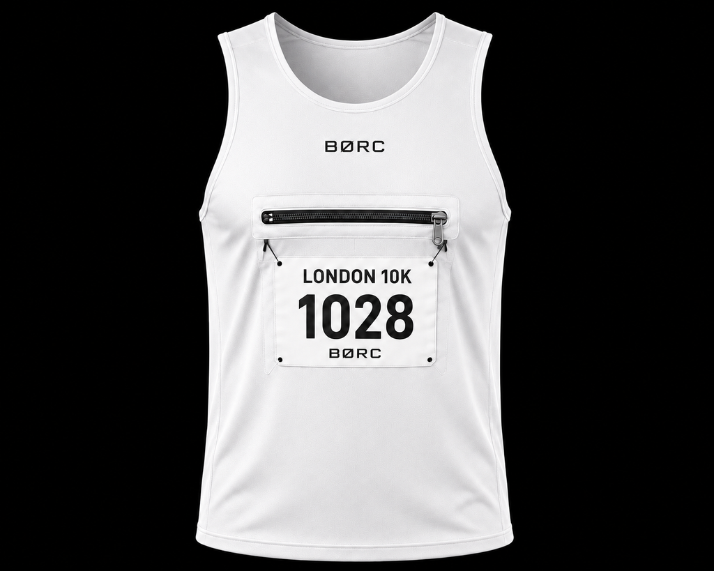 Unisex Vest race bip zip pocket in white