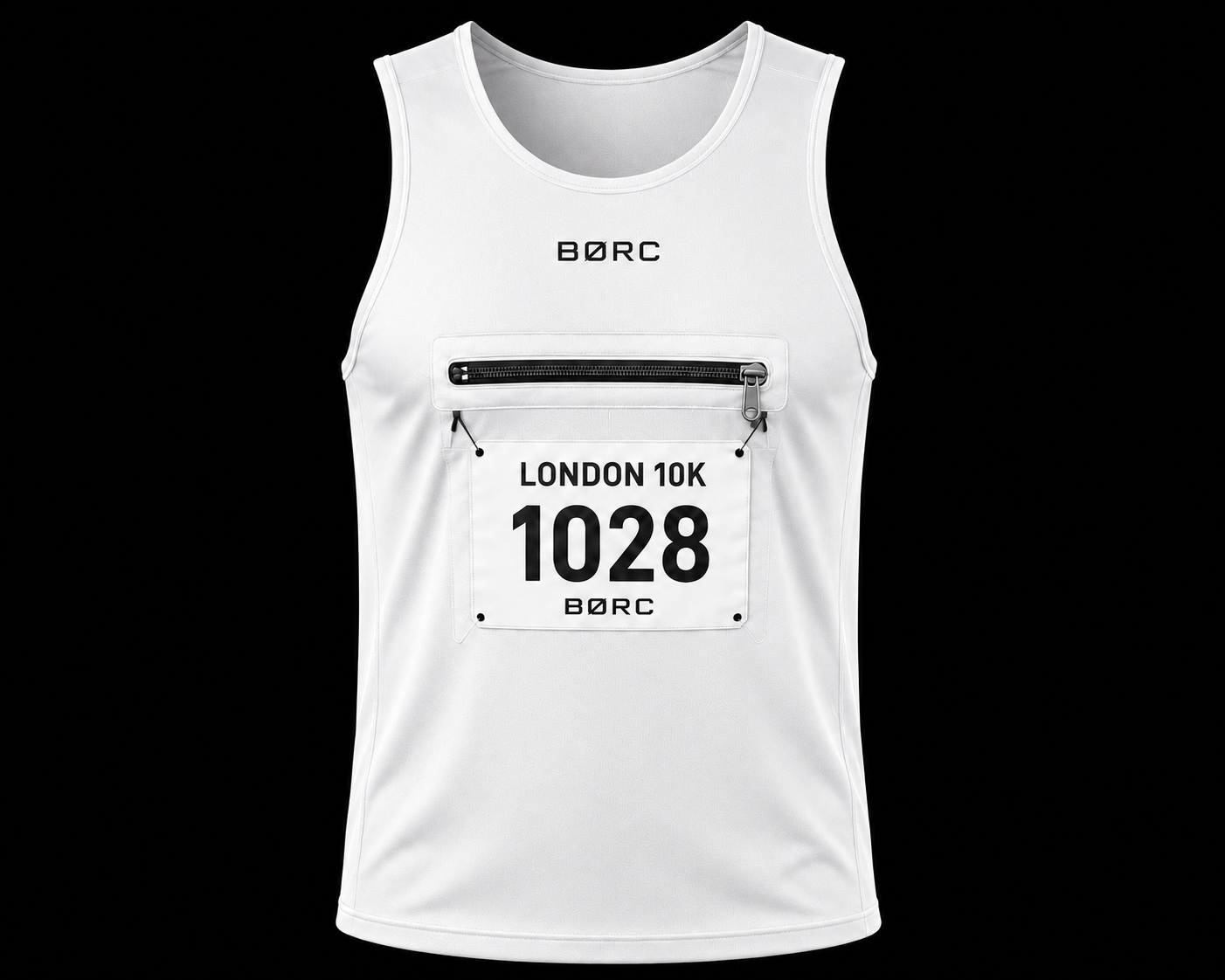 Unisex Vest race bip zip pocket in white
