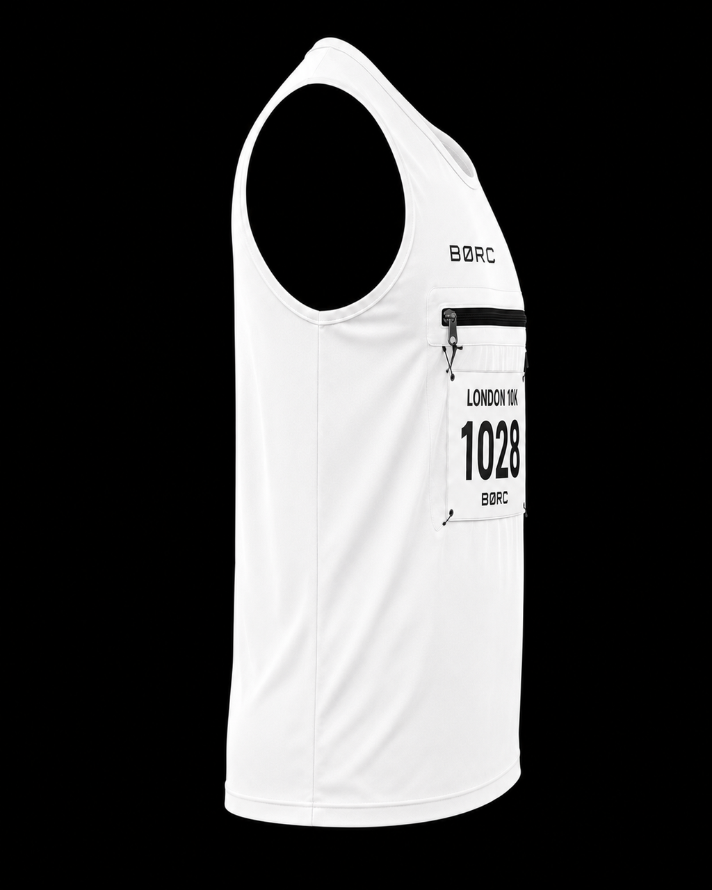 Unisex Vest race bip zip pocket in white