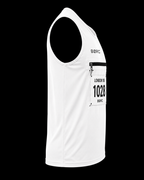 Unisex Vest race bip zip pocket in white