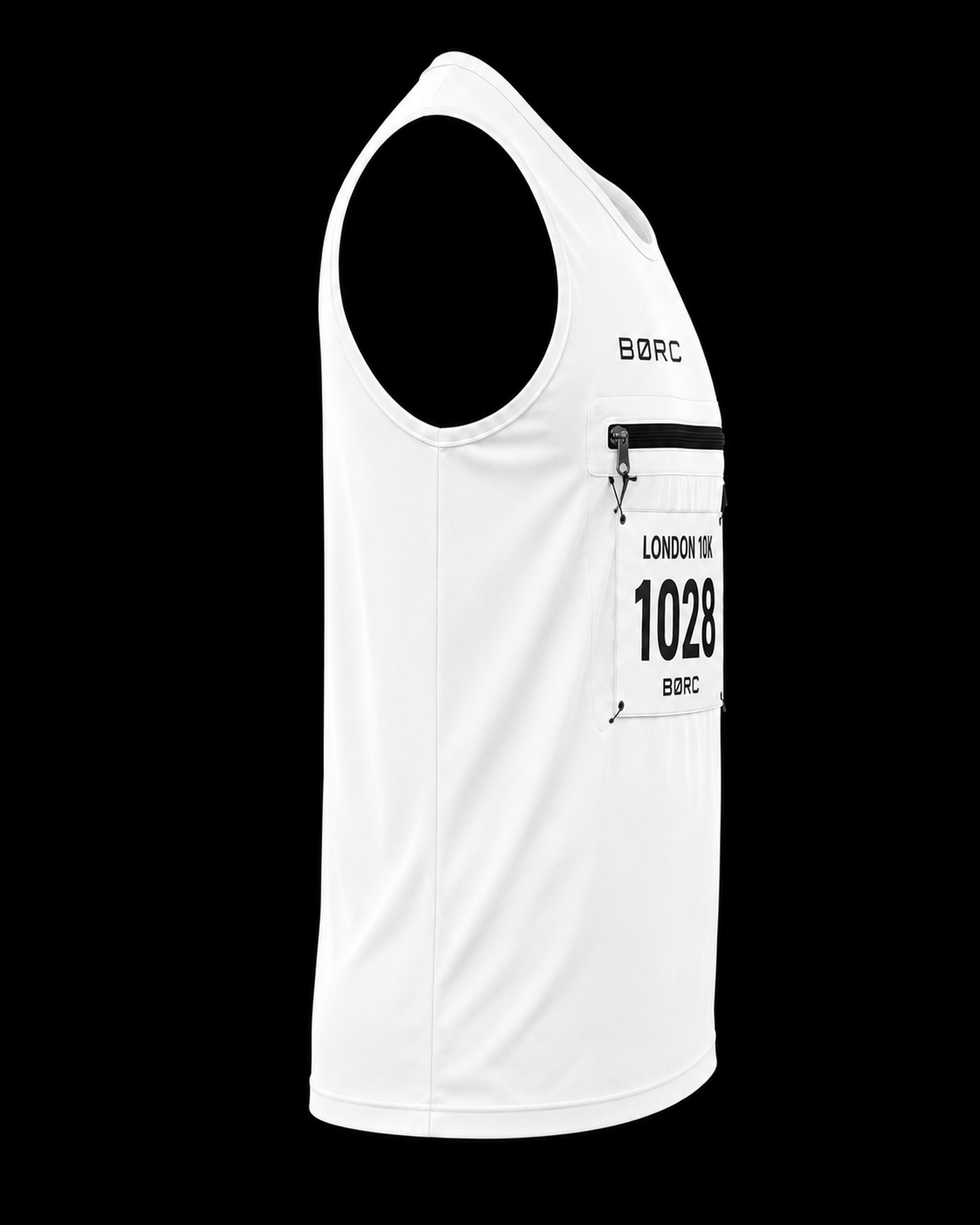 Unisex Vest race bip zip pocket in white
