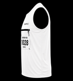 Unisex Vest race bip zip pocket in white