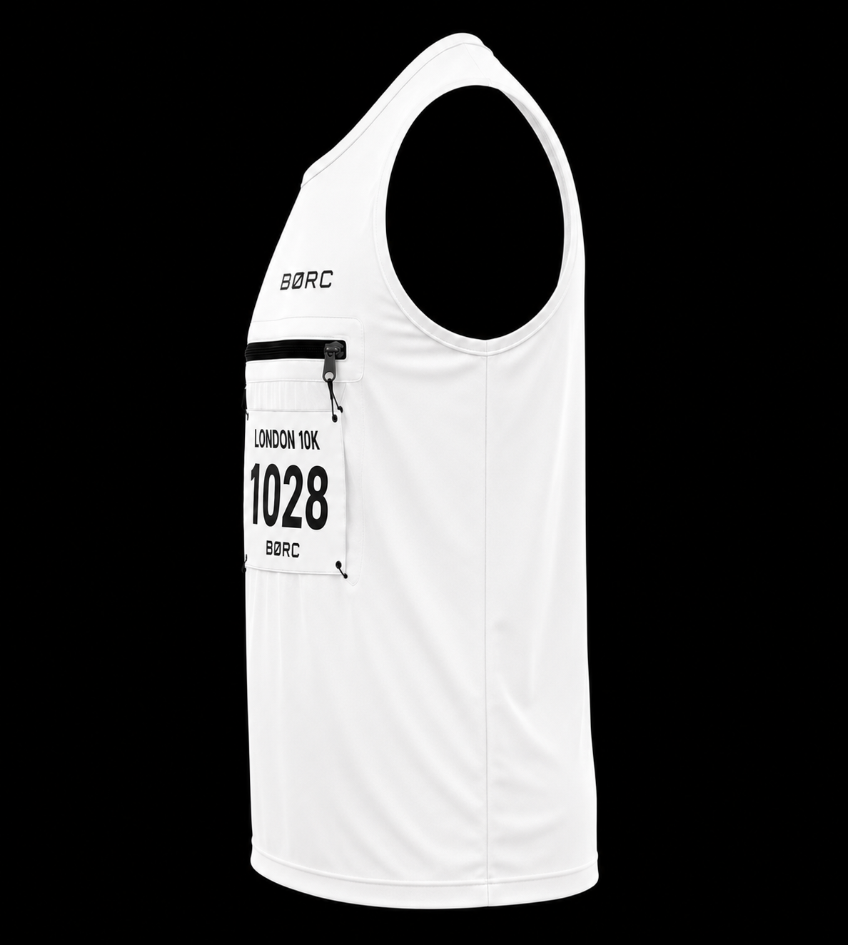 Unisex Vest race bip zip pocket in white
